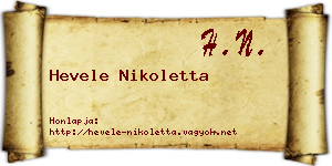 Hevele Nikoletta névjegykártya