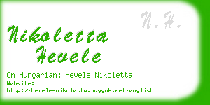 nikoletta hevele business card